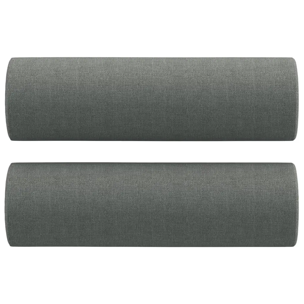 3 Piece Sofa Set Grey Fabric Durable Construction with Footstool and Pillows