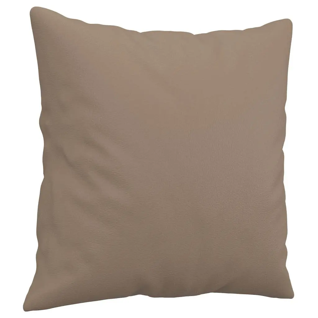 2 Piece Sofa Set Brown Faux Leather Upholstery with Throw Pillows