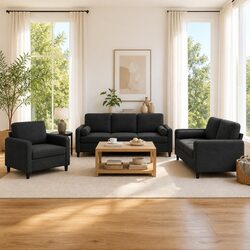 Black Velvet Sofa Set for Stylish Living Spaces