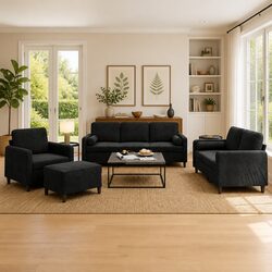 Enhance Your Living Space with a 4-Piece Velvet Sofa Set