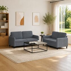 Upgrade Your Living Room with This Grey Velvet Sofa Set
