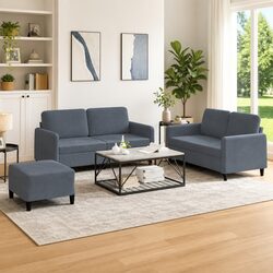Transform Your Living Room with This Grey Velvet Sofa Set