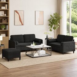 Elevate Your Living Space with a Black Velvet Sofa Set