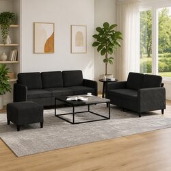 Enhance Your Living Space with a Black Velvet Sofa Set