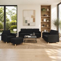 Enhance Your Living Space with a 4 Piece Black Sofa Set