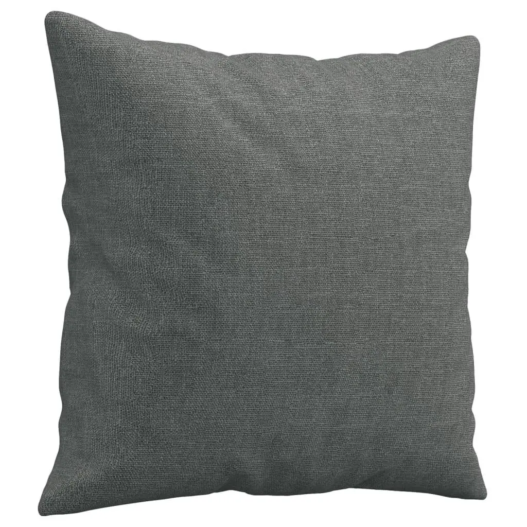 4 Piece Grey Fabric Sofa Set with Footstool and Throw Pillows for Living Room
