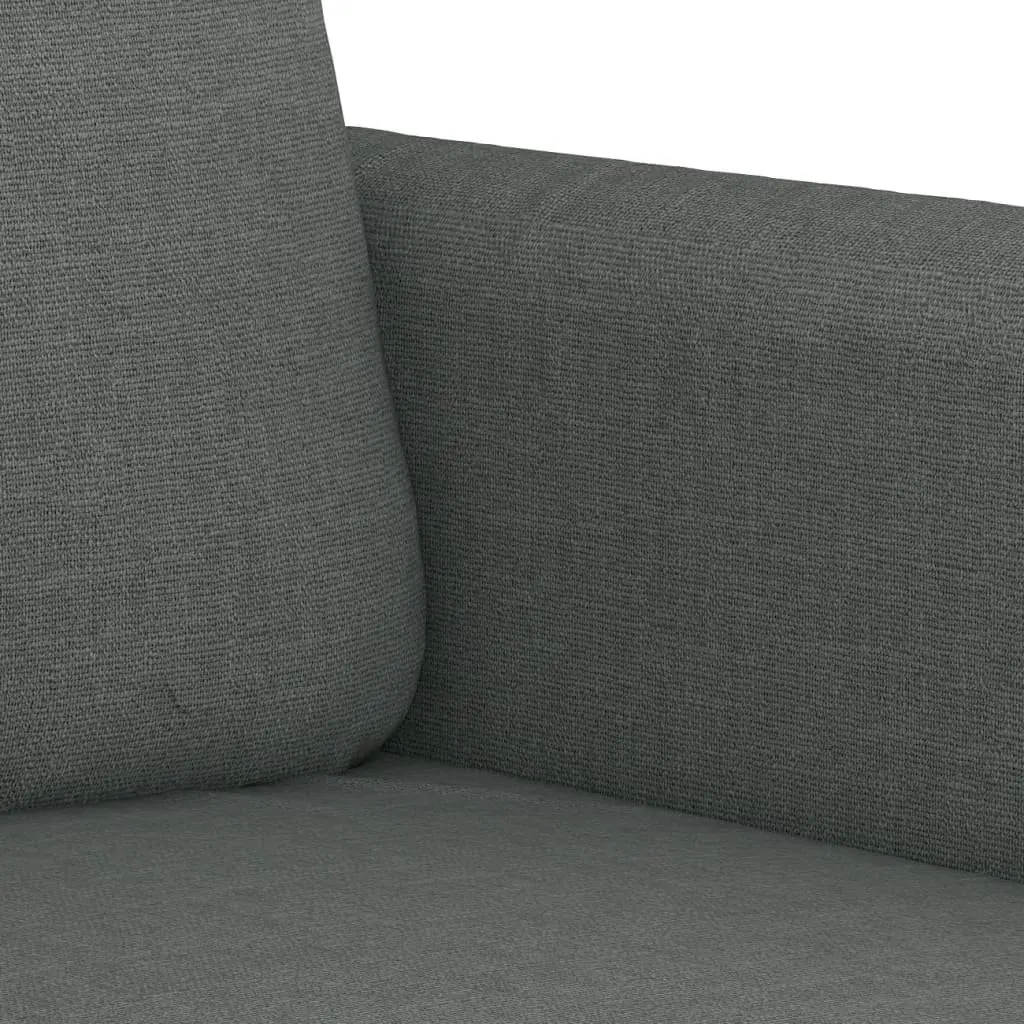 4 Piece Grey Fabric Sofa Set with Footstool and Throw Pillows for Living Room