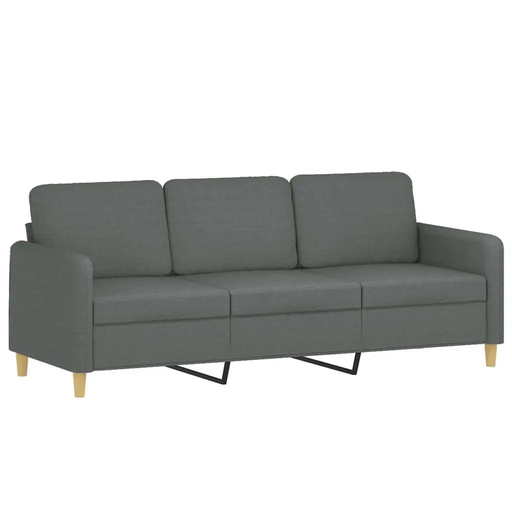 Grey Fabric Sofa Set 3 Piece Living Room Furniture with Cushions and Footstool