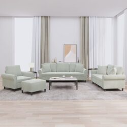 Grey Velvet Sofa Set