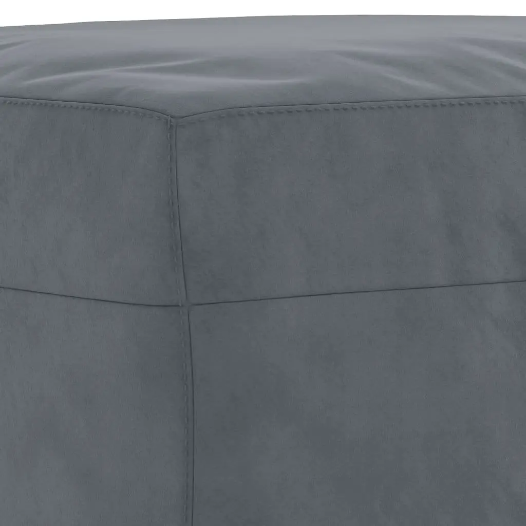 3 Piece Sofa Set Grey Velvet Soft Upholstery Compact Lounge Suite with Footstool