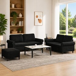 Stylish 3 Piece Velvet Sofa Set for Your Living Room