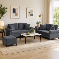 Stylish Grey Velvet Sofa Set for Modern Living Rooms
