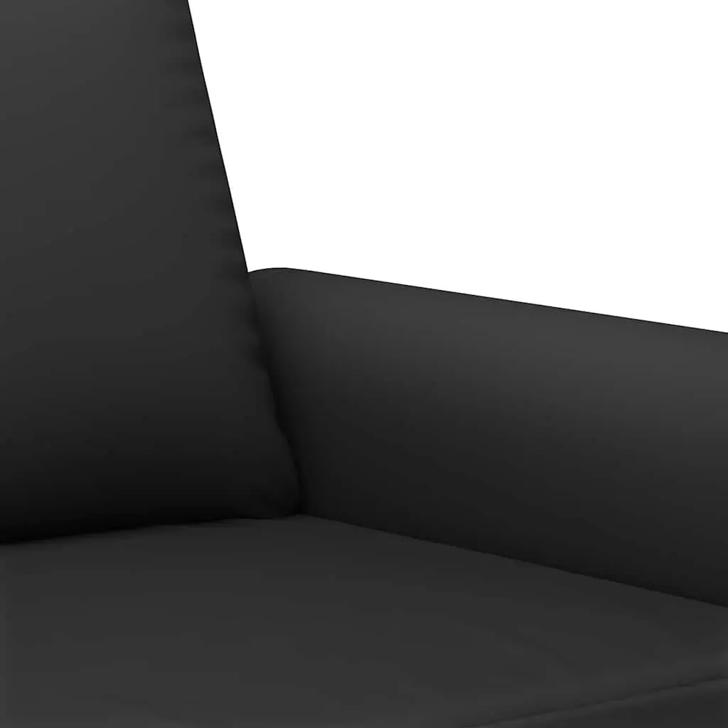 Black Velvet Lounge Suite 3 Piece Set with Armchair and Footstool Cushions