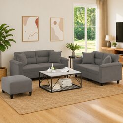Enhance Your Living Space with a Grey Microfibre Sofa Set