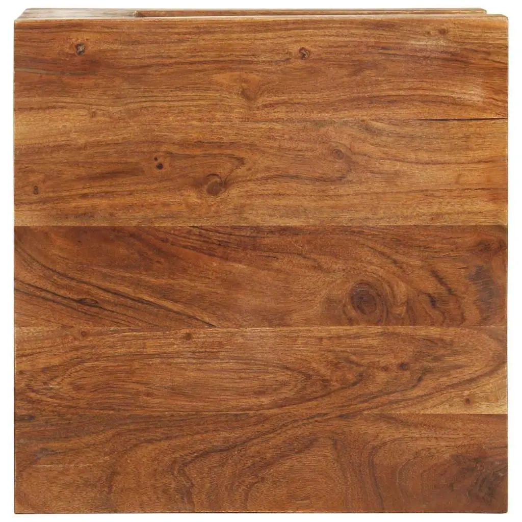 Coffee Table 45x45x40 cm Solid Acacia Wood Vintage Style with Storage Shelf Brown