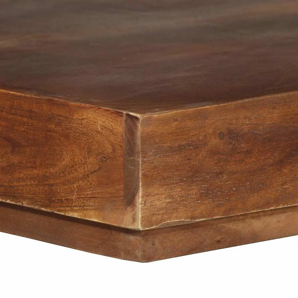 Coffee Table 45x45x40 cm Solid Acacia Wood Vintage Style with Storage Shelf Brown