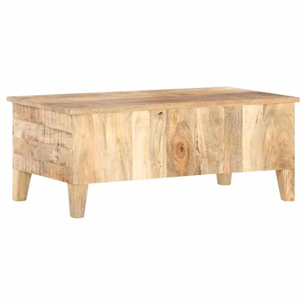 Coffee Table 100x55x40 cm with Drawers and Storage Compartment Solid Mango Wood Living Room Furniture