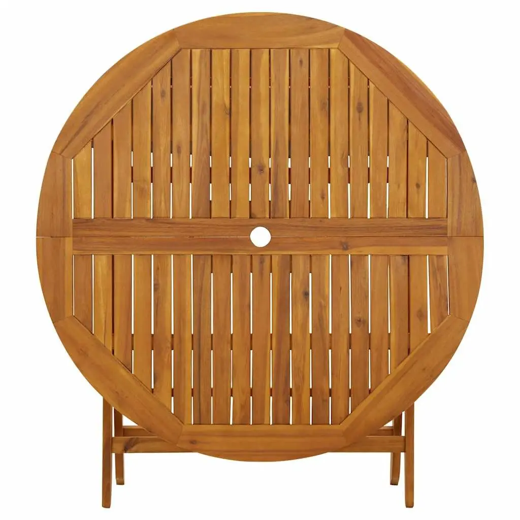 5 Piece Solid Acacia Wood Folding Dining Set Outdoor Furniture Brown