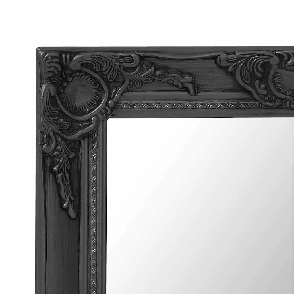 Wall Mirror 50x60 cm Baroque Style Black Ornate Frame Decorative Home Decor