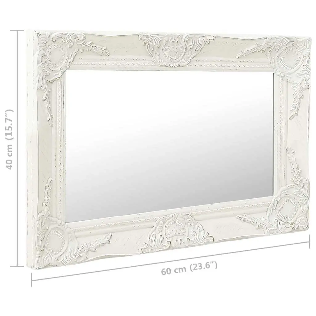 Wall Mirror 60x40 cm Baroque Style Ornate Frame Decor
