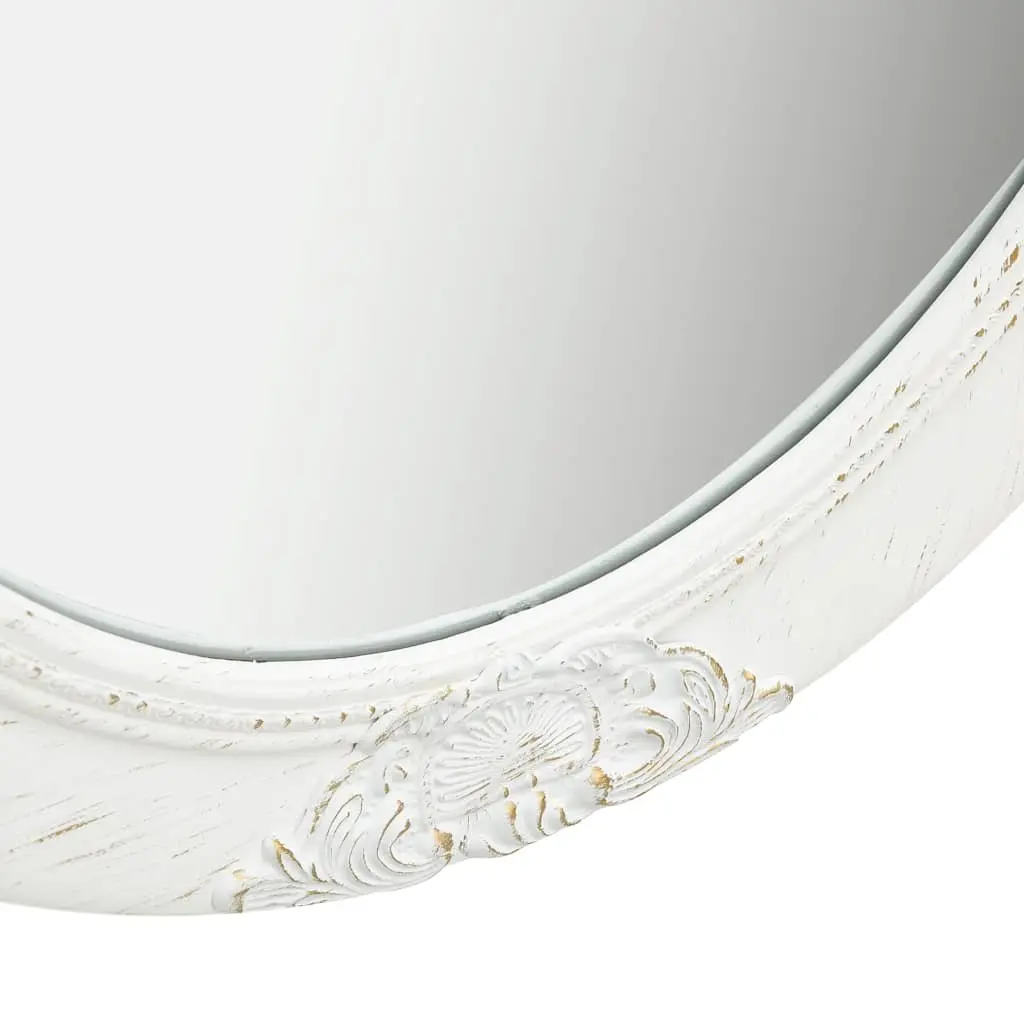 Wall Mirror 50x70 cm Ornate Baroque Style White Wooden Frame
