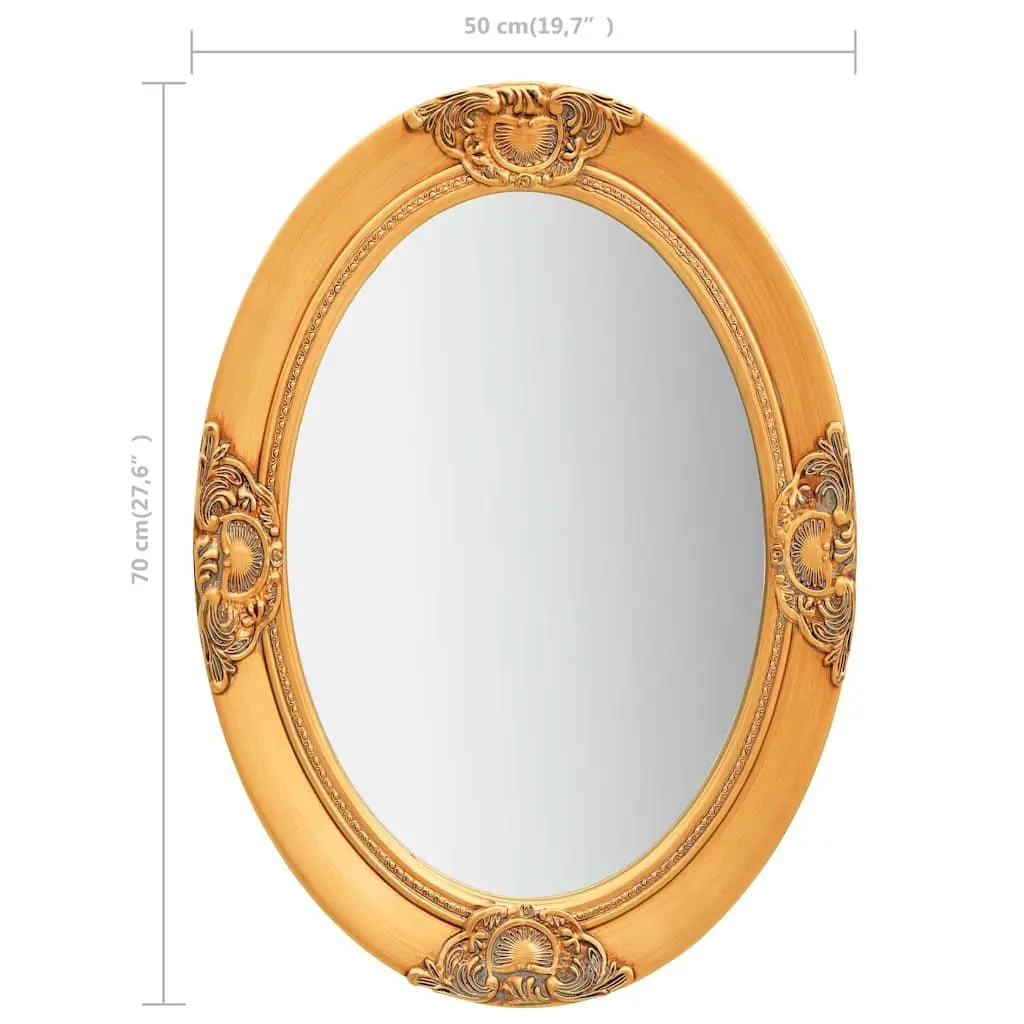 Baroque Wall Mirror 50x70cm Ornate Decorative Gold Frame
