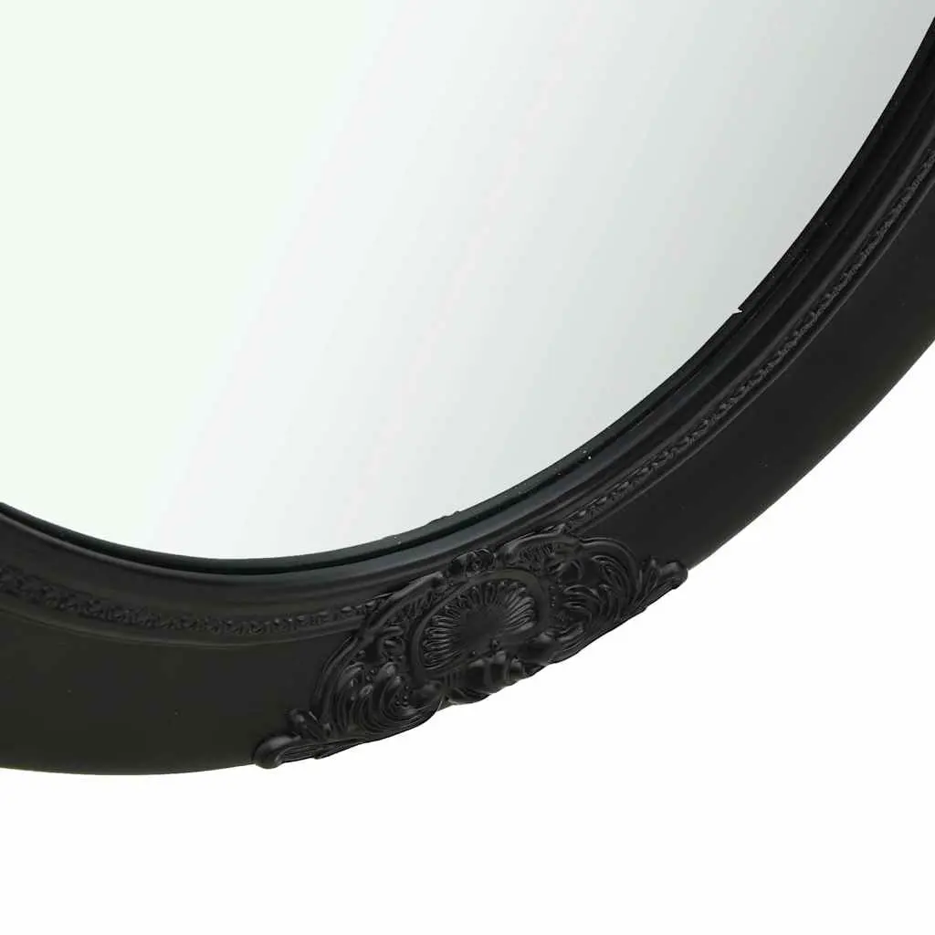 Wall Mirror 50x70 cm Baroque Style Ornate Frame Black Decor