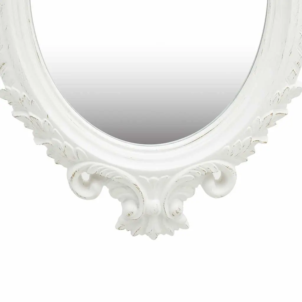 Wall Mirror 56x76 cm Ornate Castle Style White Frame Decor Dressing Room