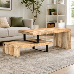 Upgrade Your Living Space with This Elegant Coffee Table Set