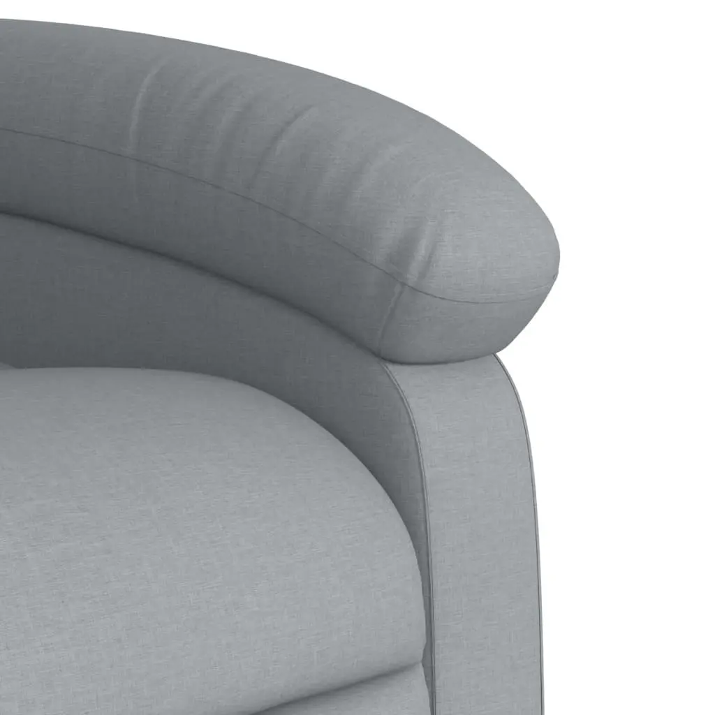 Stand Up Massage Recliner Chair Grey Fabric Power Lift Manual Recline Armchair