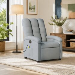 Grey Fabric Massage Recliner Chair for Enhanced Living Space
