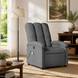 Elevate Your Relaxation with a Grey Fabric Massage Recliner