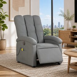 Electric Massage Recliner Chair in Grey Fabric for Cozy Spaces