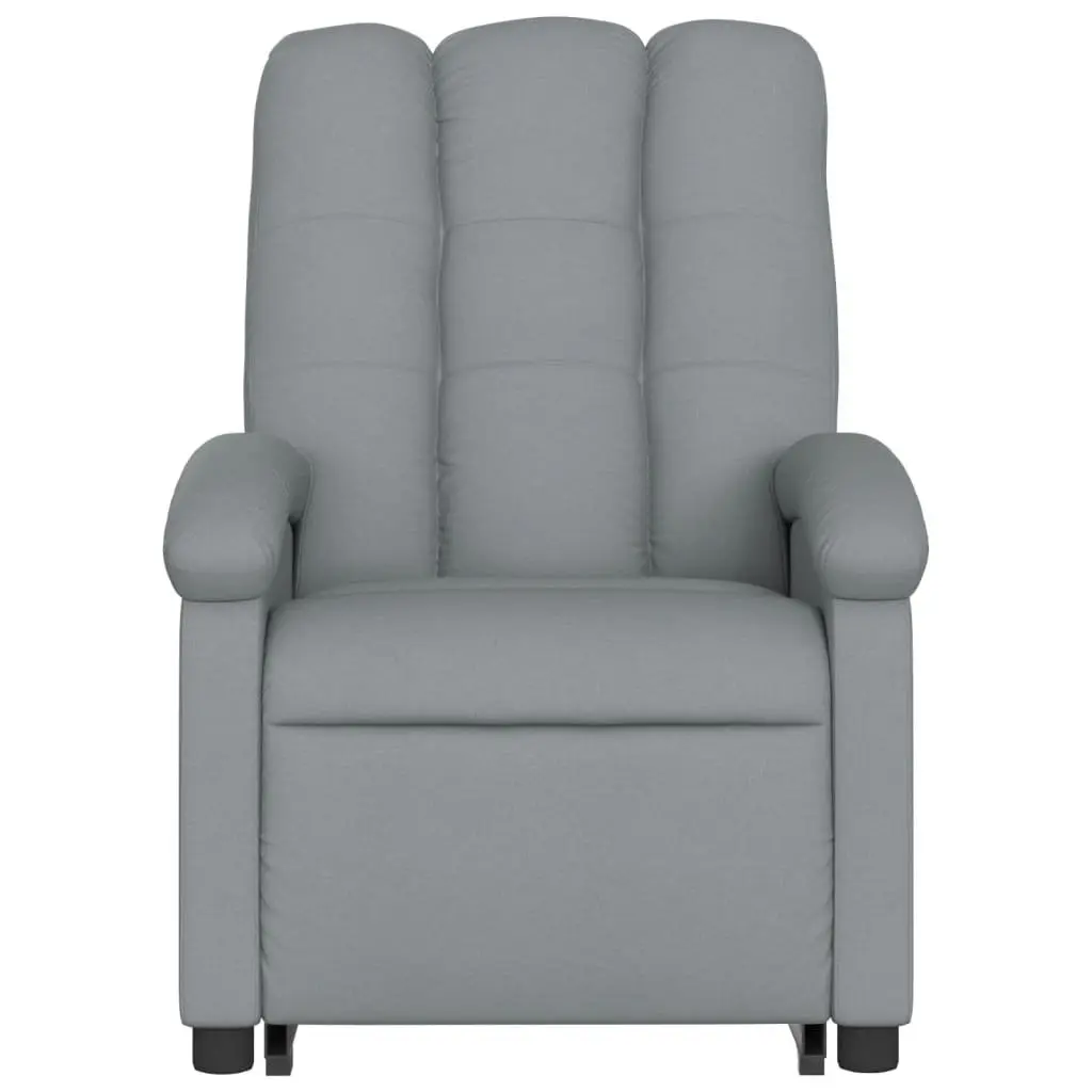 Electric Massage Recliner Chair Grey Fabric Power Lift and Recline