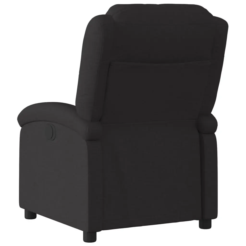 Recliner Chair Black Fabric Manual Reclining Armchair with Padded Seat and Side Pocket