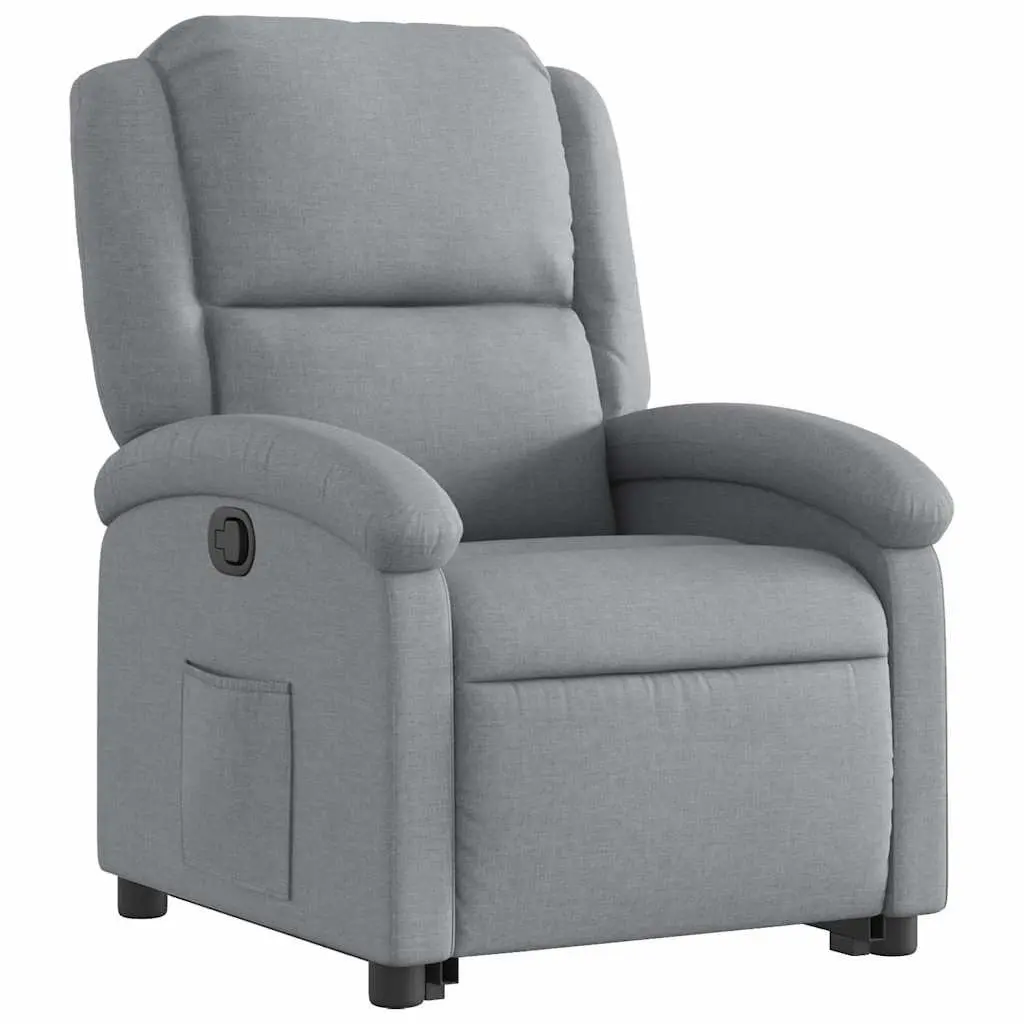 Stand Up Recliner Chair Light Grey Electric Power Lift Manual Reclining