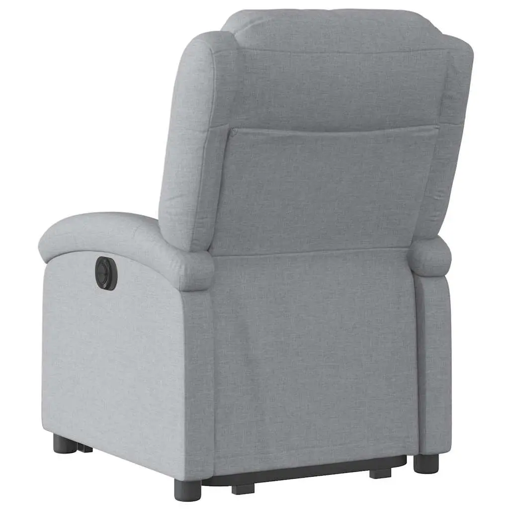 Stand Up Recliner Chair Light Grey Electric Power Lift Manual Reclining