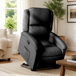 Black Fabric Stand Up Recliner Chair for Easy Relaxation