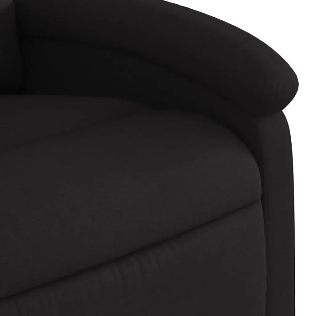 Stand Up Recliner Chair Black Fabric Electric Power Lift Manual Reclining