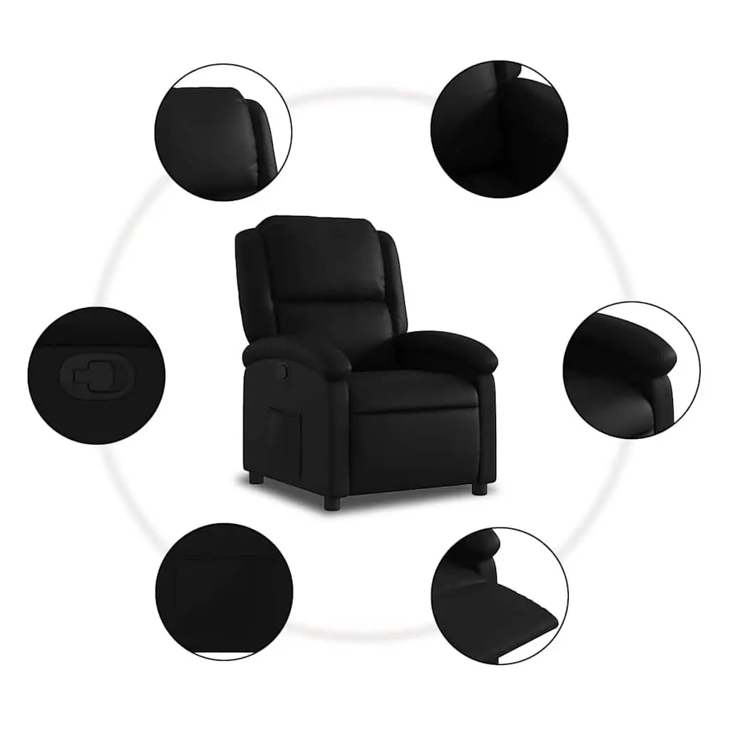 Recliner Chair Manual Reclining Armchair with Footrest Padded Black