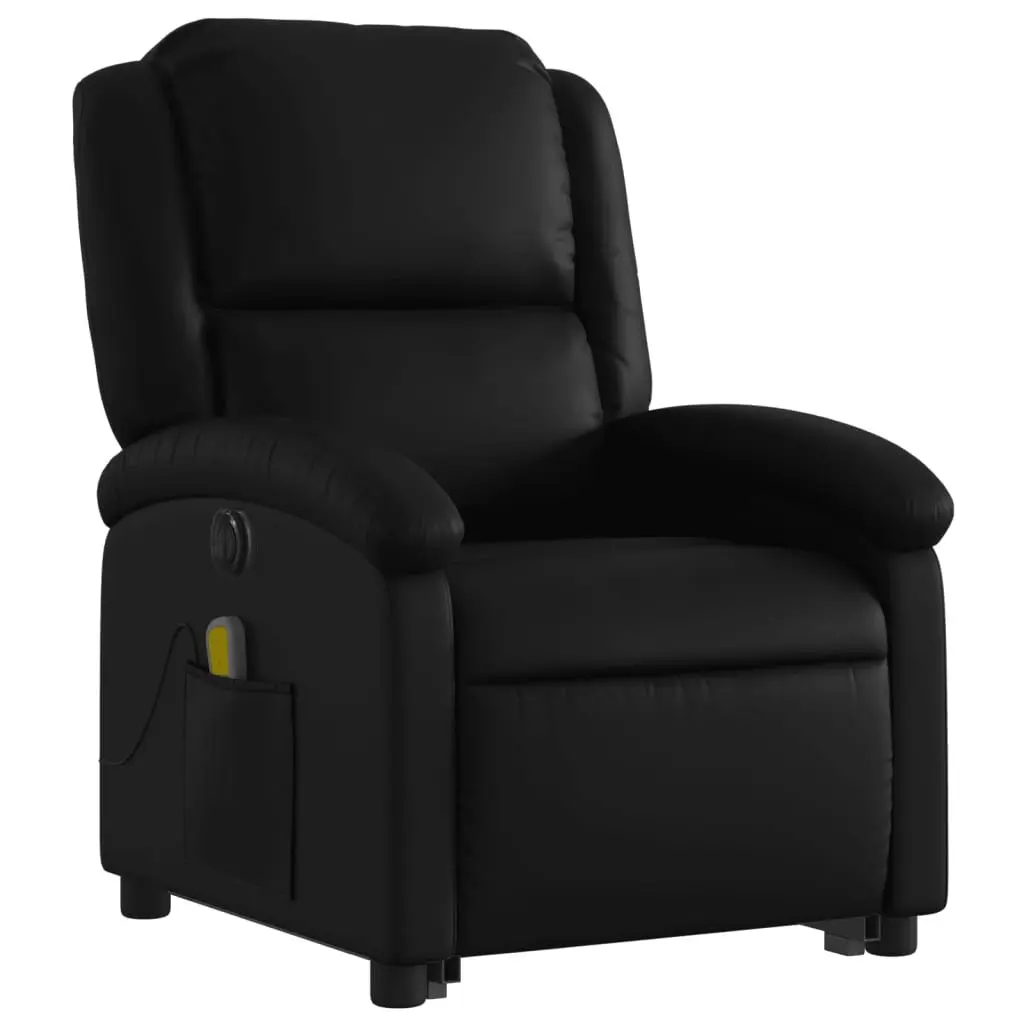 Electric Massage Chair Black Faux Leather Power Lift Electric Reclining Vibration Massage