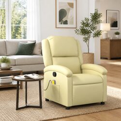 Enhance Your Living Space with This Cream Massage Recliner