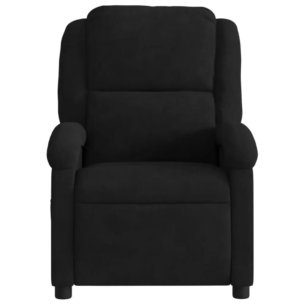 Recliner Chair Black Velvet Manual Adjustable Armchair with Footrest