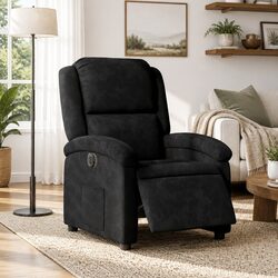 Black Velvet Electric Recliner Chair for Enhanced Living