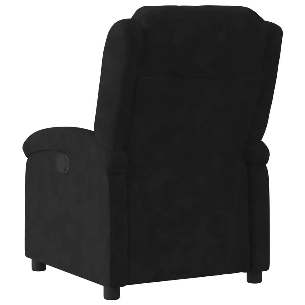 Electric Recliner Chair Black Velvet Auto Reclining Footrest Backrest