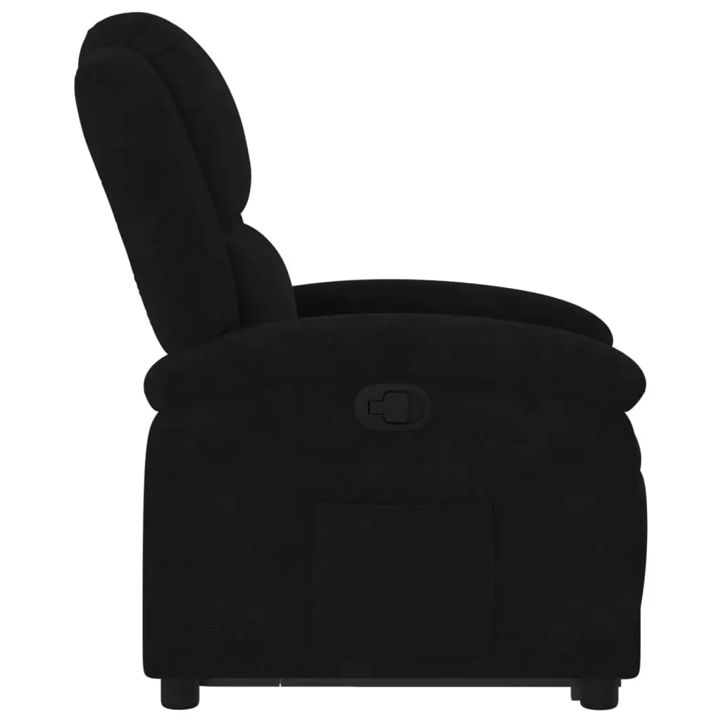 Stand Up Recliner Chair Electric Power Lift Black Velvet Manual Reclining