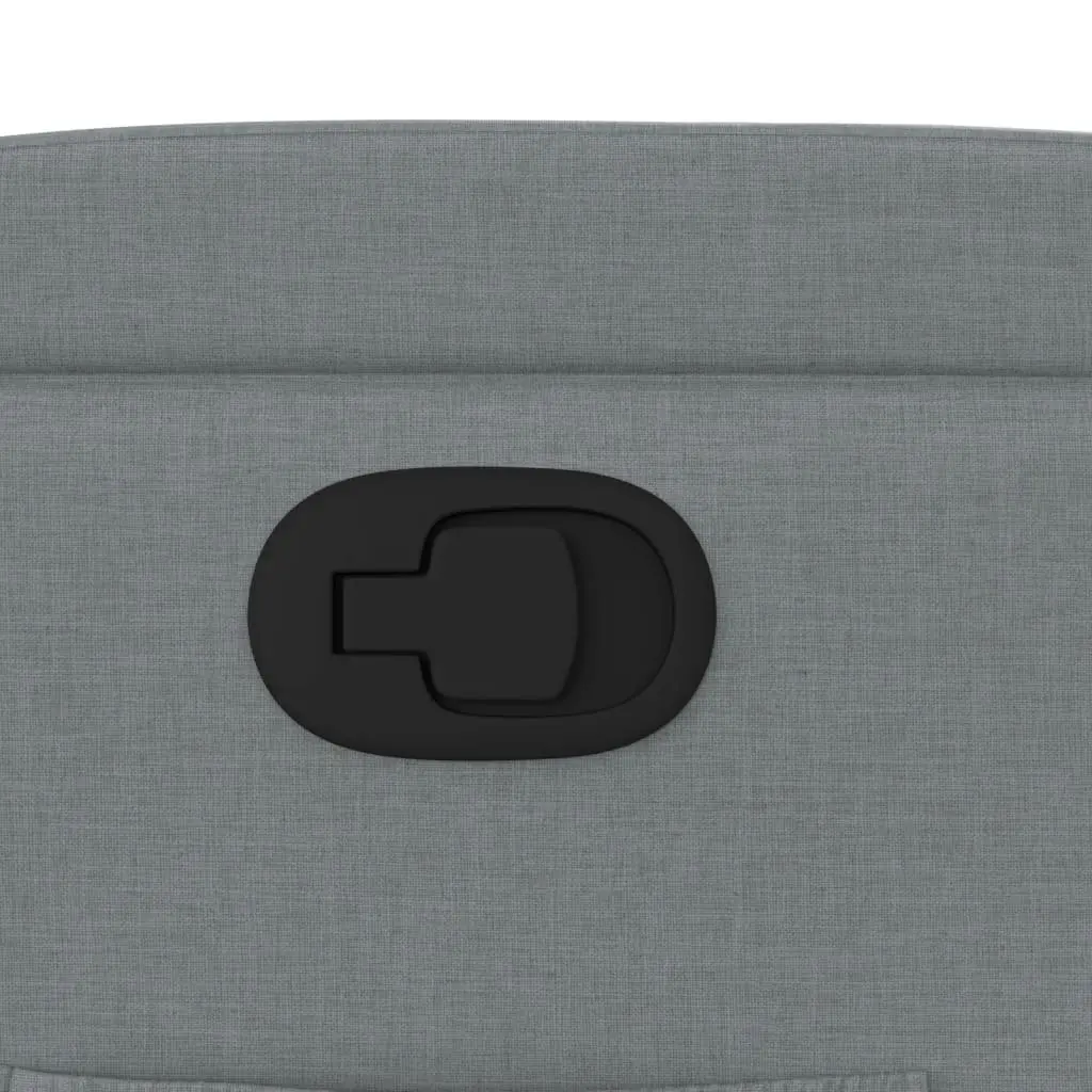 Grey Fabric Recliner Armchair Manual Recline with Two Cup Holders and Side Pocket