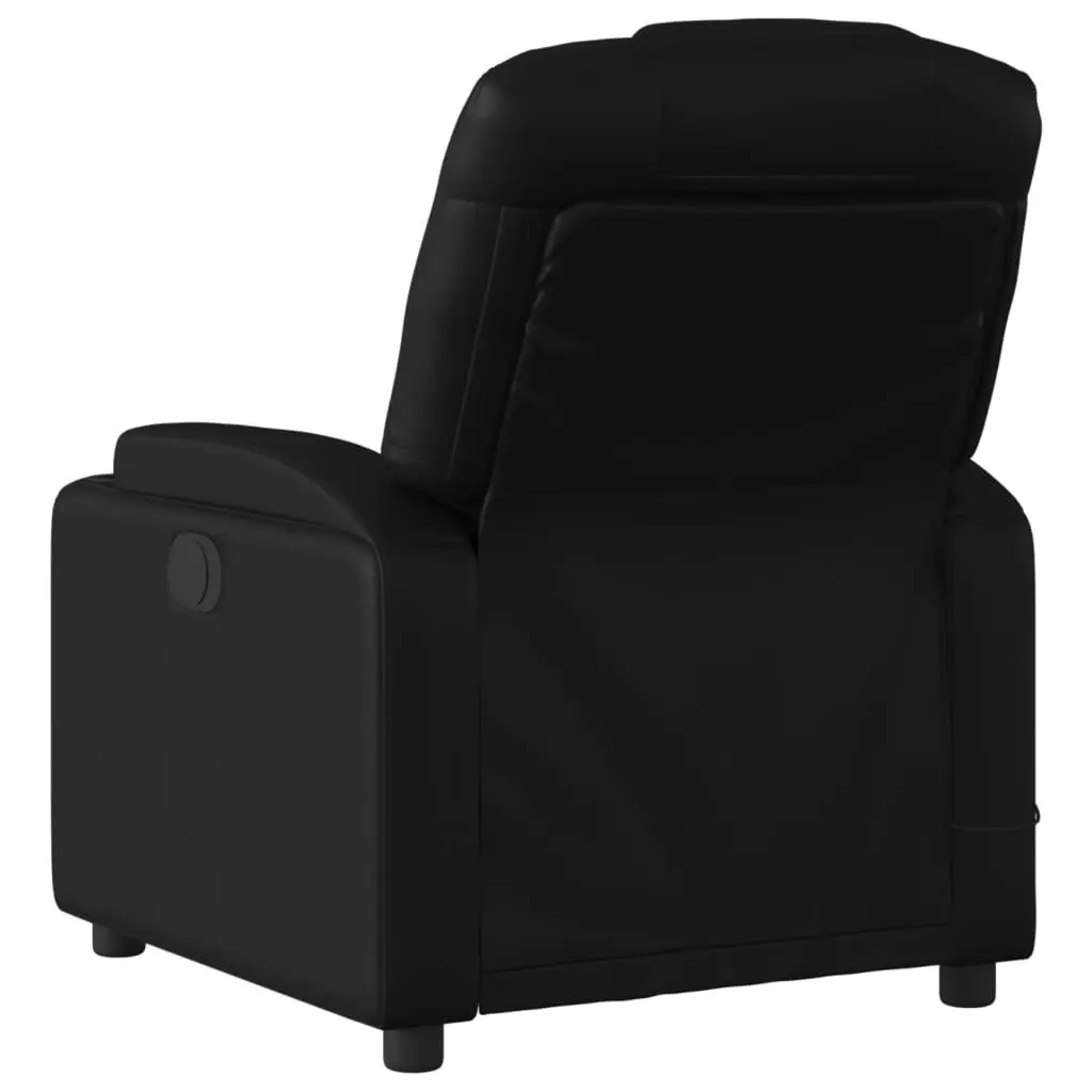 Electric Massage Recliner Chair Black Faux Leather Automatic Reclining Vibration Massage