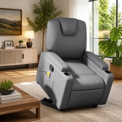 Enhance Your Living Space with This Grey Recliner Chair