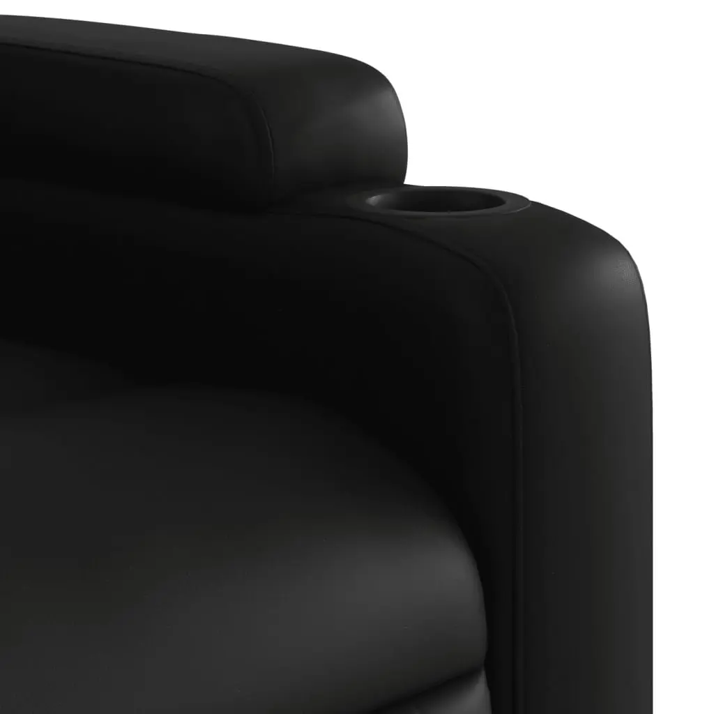 Electric Massage Recliner Chair Black Faux Leather Power Lift Electric Reclining 6 Massage Points